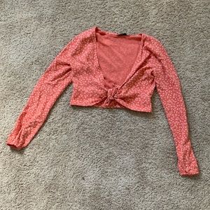 Hollister pink tie front top